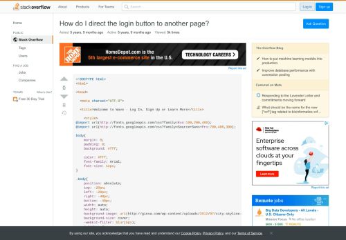 
                            7. How do I direct the login button to another page? - Stack Overflow