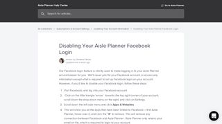 
                            11. How do I disable Facebook login? – Aisle Planner ...