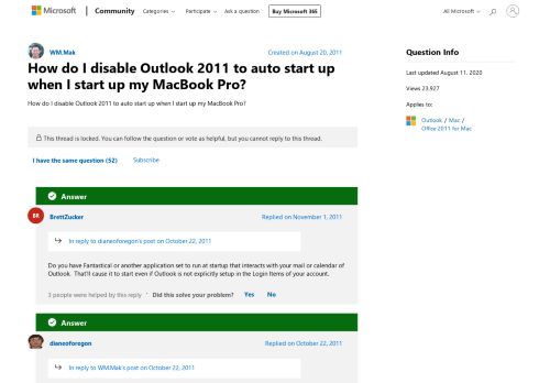
                            7. How do I disable Outlook 2011 to auto start up when I start up my ...