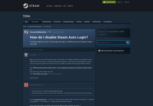 
                            4. How do I disable Steam Auto Login? :: TERA Generelle diskusjoner