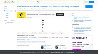 
                            13. How do I disable the save password bubble in chrome using ...