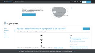 
                            7. How do I disable Windows 10 login prompt to set up a PIN? ...