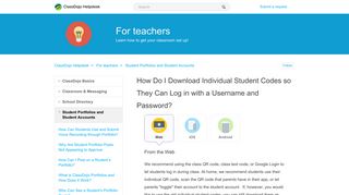 
                            7. How Do I Download Individual Student Codes so They Can Log in ...