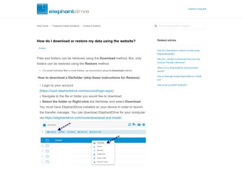 
                            13. How do I download or restore my data using the website? – Help Center