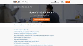 
                            2. How Do I Earn Cashback Bonus? | Discover