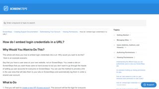 
                            2. How do I embed login credentials in a URL? | Administering Your ...