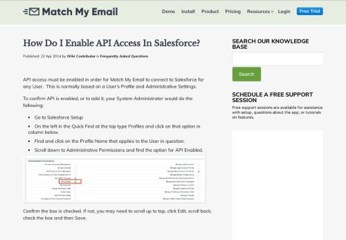 
                            8. How do I enable API access in Salesforce? - Match My Email