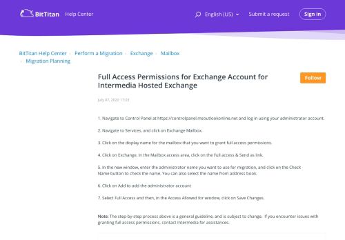 
                            9. How do I enable full access permissions on an Exchange Account for ...