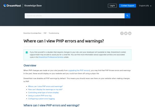 
                            6. How do I enable PHP error logging? – DreamHost