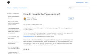 
                            5. How do I enable the 7 day catch up? – TVmucho