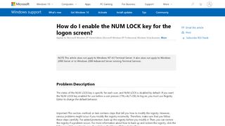 
                            13. How do I enable the NUM LOCK key for the logon screen?