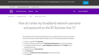 
                            5. How do I enter my broadband network username and ... - BT Business