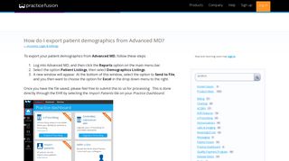
                            6. How do I export patient demographics from Advanced MD ...
