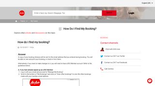 
                            9. How do I find my booking? - AirAsia support