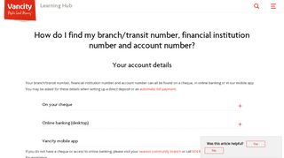 
                            13. How do I find my branch/transit number, financial institution number ...