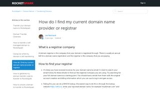
                            4. How do I find my current domain name provider or registrar ...