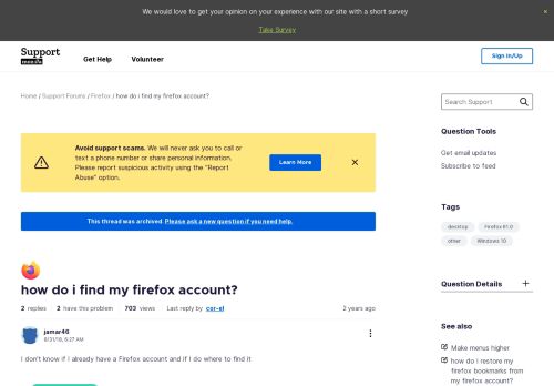 
                            6. how do i find my firefox account? | Firefox Support Forum | Mozilla ...