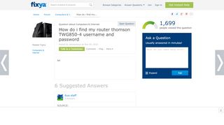 
                            7. How do i find my router thomson TWG850-4 username and - Fixya