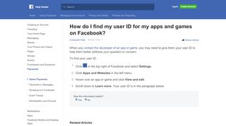
                            4. How do I find my user ID for my apps and games? | Facebook Help ...