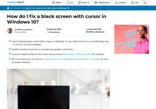 
                            6. How do I fix a black screen with cursor in Windows 10? [2019 Update]