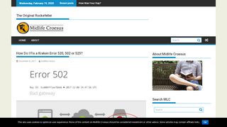 
                            5. How Do I Fix a Kraken Error 520, 502 or 525? - Midlife Croesus