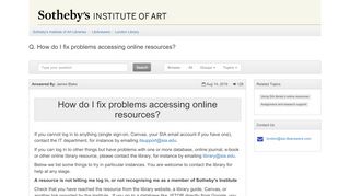 
                            9. How do I fix problems accessing online resources? - LibAnswers
