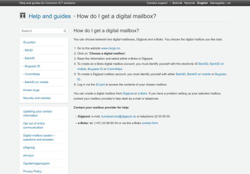 
                            9. How do I get a digital mailbox? | eid.difi.no