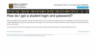 
                            12. How do I get a student login and password? – Mizzou K-12 Online