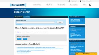 
                            4. How do I get a username and password to stream SiriusXM?