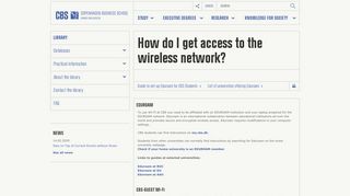 
                            8. How do I get access to the wireless network? | CBS - Copenhagen ...