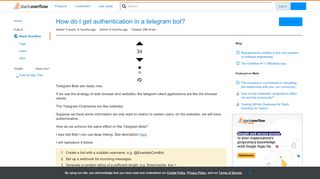 
                            7. How do I get authentication in a telegram bot? - Stack Overflow