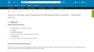 
                            11. How Do I Get My Login Password For My McAfee.com Account? - KB ...