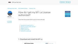 
                            11. How do I get my M1 Le License authorized? – KORG app Help Center