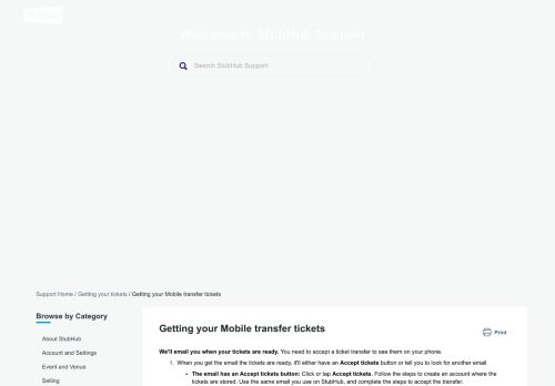 
                            13. How do I get my mobile transfer tickets I bought on StubHub? - Service