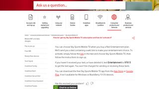 
                            8. How do I get my Sky Sports Mobile TV subscription and how do I ...