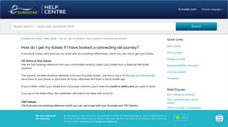 
                            12. How do I get my tickets if I have booked a connecting rail journey ...