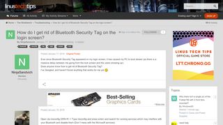 
                            3. How do I get rid of Bluetooth Security Tag on the login screen ...