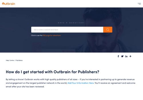 
                            7. How do I Get Started With Outbrain for Publishers? | FAQ | Outbrain Help