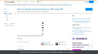 
                            10. How do I get the current username in .NET using C#? - Stack Overflow