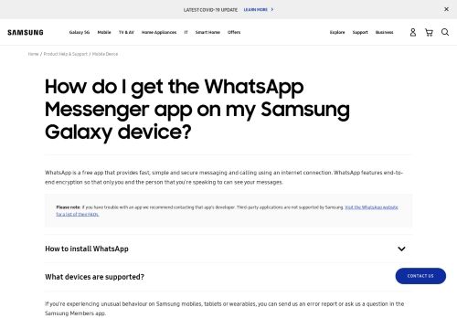 
                            7. How do I get the WhatsApp Messenger app on my Samsung Galaxy ...