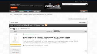 
                            8. How Do I Get to Free 30 Day Groove 3 All Access Pass? | Cakewalk ...