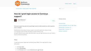
                            5. How do I grant login access to Connexys support? – Connexys Help