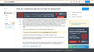 
                            1. How do I implement salt into my login for passwords? - Stack Overflow