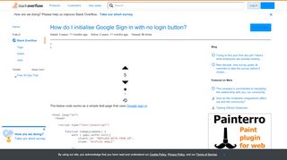 
                            4. How do I initialise Google Sign in with no login button? - Stack Overflow