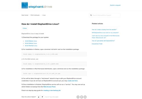 
                            11. How do I install ElephantDrive Linux? – Help Center