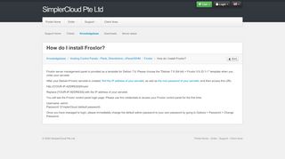 
                            13. How do I install Froxlor? - SimplerCloud Pte Ltd