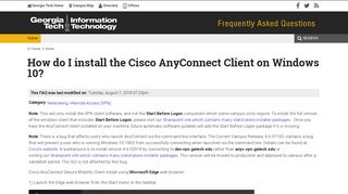 
                            10. How do I install the Cisco AnyConnect Client on Windows 10? | OIT ...