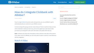 
                            12. How do I integrate Clickbank with AWeber? – AWeber Knowledge Base