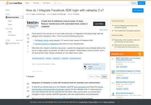 
                            7. How do I integrate Facebook SDK login with cakephp 2.x? - Stack ...