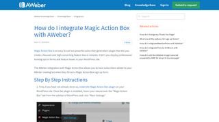 
                            12. How do I integrate Magic Action Box with AWeber? – AWeber ...